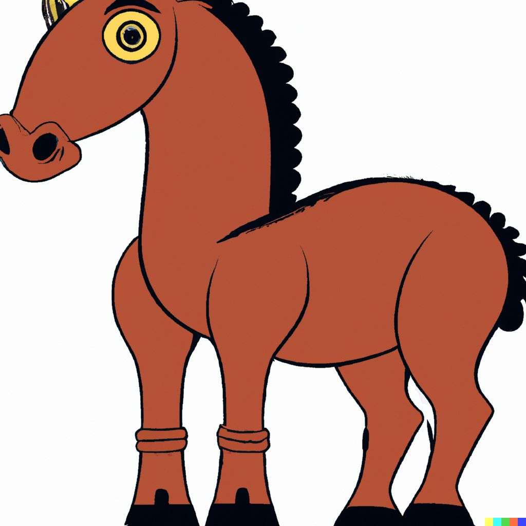 a horse, cartoon
